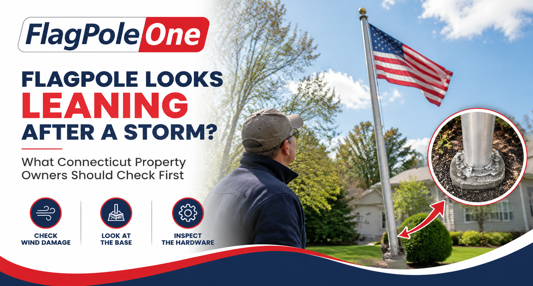 Flagpole Looks Leaning After a Storm? What Connecticut Property Owners Should Check First